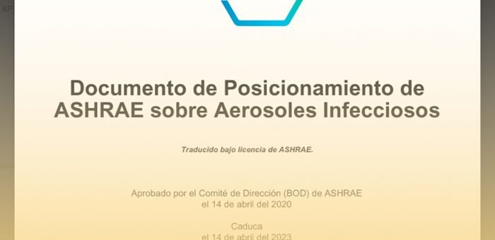 Covid-19: Documento de Posicionamiento de Ashrae sobre Aerosoles Infecciosos